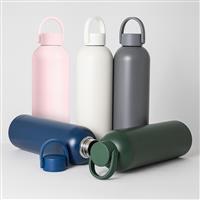 Garrafa Térmica Personalizada 750ml Inox 304 com Alça Emborrachada e Tampa Rosqueável