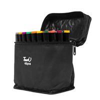 Kit Canetinhas Marcadoras 48 Cores Personalizado com Bolsa – Brinde Corporativo Criativo Versátil