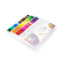 Kit 60 Canetinhas Coloridas Personalizadas com 60 Cores Únicas e Estojo com Alça - Brinde Corporativo Criativo Premium