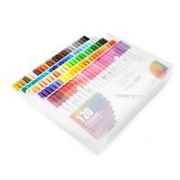 Kit Canetinhas 120 Cores Ponta Pincel Personalizado com Estojo – Brinde Corporativo Criativo Profissional