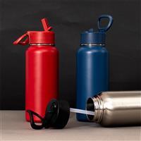 Garrafa Térmica Inox 900ml Personalizada com Pintura Eletrostática, Bico Flip e Canudo – Squeeze Corporativo Premium