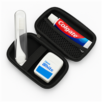 Kit Higiene Bucal com Estojo, Escova, Creme e Fio Dental