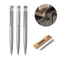 Esferográfica Sustentável em Aço Inox Reciclado com Estojo de Cortiça