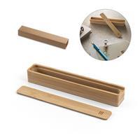 Estojo Sustentável em Bambu Natural para Esferográfica com Tampa Deslizante