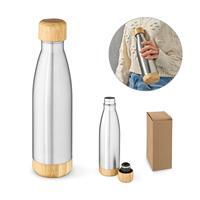 Garrafa Térmica Personalizada 550ml em Aço Inox Reciclado com Tampa de Bambu – Brinde Corporativo Sustentável