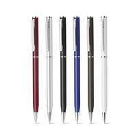 Caneta Esferográfica Personalizada em Alumínio com Escrita Azul e Mecanismo Twist - Brinde Corporativo