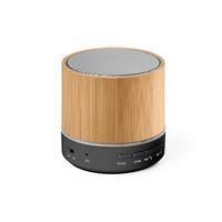 Caixa de Som Bluetooth Personalizada em Bambu e ABS Reciclado com Microfone – Brinde Corporativo Premium