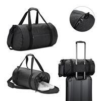 Bolsa Esportiva Cilíndrica 32L Personalizada em Poliéster Reciclado 600D Impermeável com Compartimento para Sapatos