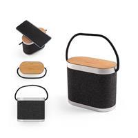 Caixa de Som Bluetooth 5W com Carregador por Indução 15W Personalizada - Brinde Corporativo Tecnológico Premium