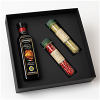 Kit Temperos Gourmet com Azeite, Pimenta Rosa e Lemon Pepper