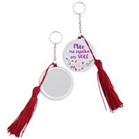 Espelho Chaveiro Personalizado com Tassel
