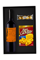 Kit Vinho Chileno Pucon com Biscoito Gourmet e Ferrero Rocher