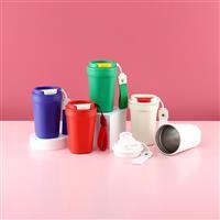 Copo Térmico Personalizado 350ml Inox com Base Antideslizante e Alça em Nylon