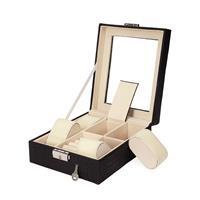 Porta-Relógios Personalizado com Visor de Vidro e Chave – Organizador Premium para Relógios e Joias