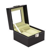 Porta-Relógios Personalizado para 2 Relógios com Visor de Vidro – Brinde Corporativo Elegante