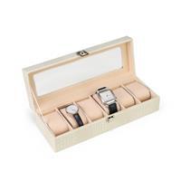 Porta-Relógios Personalizado com 6 Divisórias e Visor em Vidro - Caixa Organizadora Premium para Relógios