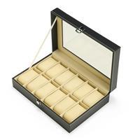 Porta-Relógios Personalizado para 12 Relógios com Visor de Vidro – Brinde Corporativo Premium