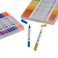Kit 72 Canetinhas Coloridas Personalizadas com Estojo e Alça - Brinde Corporativo Criativo Premium para Empresas