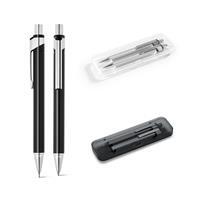 Kit Caneta e Lapiseira Personalizadas em Alumínio com Estojo - Brinde Corporativo Executivo