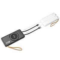 Power Bank Personalizado 10.000mAh com Indução Magnética, Lanterna LED e Cabos Integrados - Brinde Corporativo Tecnológi