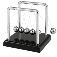 Pêndulo de Newton Luxo com Base Preta