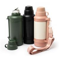 Garrafa Térmica Inox 1,25L Personalizada para Café com Alça Transversal e Copo Integrado – Squeeze Premium Corporativo