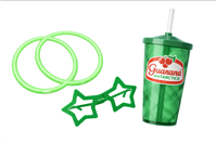 Kit Carnaval com Copo, Óculos e Pulseira Neon Personalizado