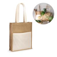 Sacola em juta (240 g/m²) e bolso em 100% algodão (140 gm²) - 92823