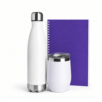 Kit Onboarding Premium com Garrafa, Copo e Caderno Personalizados