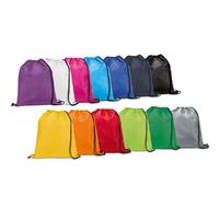Sacola tipo mochila em 210D com cordões em preto - 92910