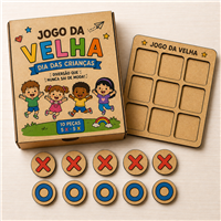 Jogo da Velha em MDF Personalizado para Dia das Crianças