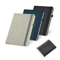 Caderno A5 em canvas (poliéster) com folhas lisas - 93725