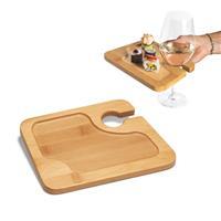 Prato Petisqueira em Bambu Personalizado com Suporte para Copo – Brinde Corporativo Sustentável